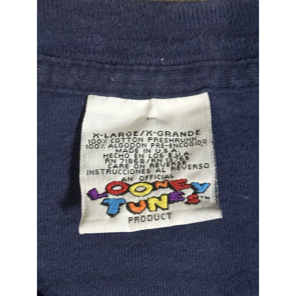 Vintage 1997 Freeze Taz Lumberjack T shirt Looney Tunes Size XL Blue‎ - Picture 4 of 5
